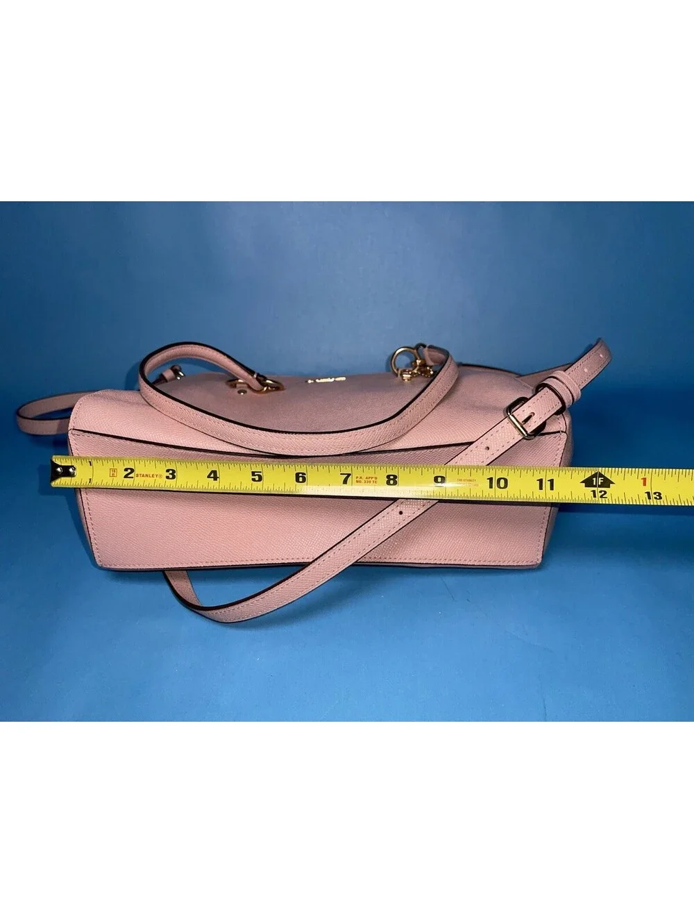 Coach Pink Leather Satchel Crossbody Handbag Purse Gold Tone